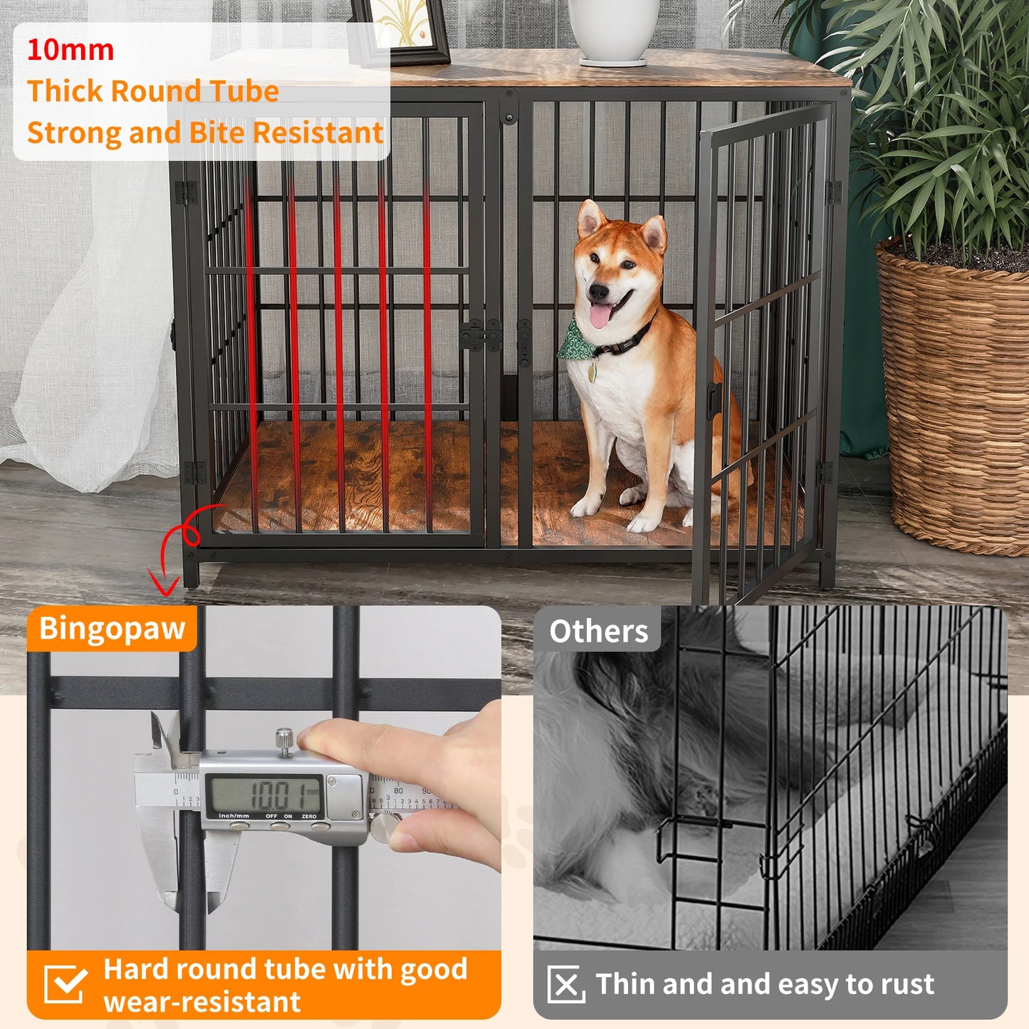 Bingopaw Heavy Duty Dog House End Table Kennel Crate