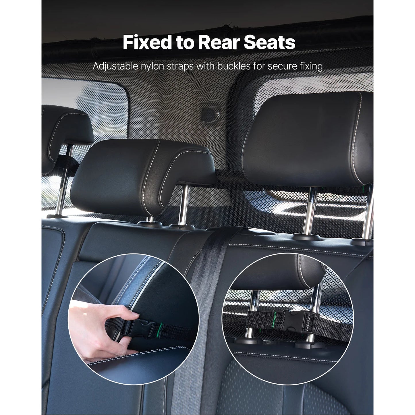 SucceBuy Dog Car Barrier See Through Net Mesh Universal Fit