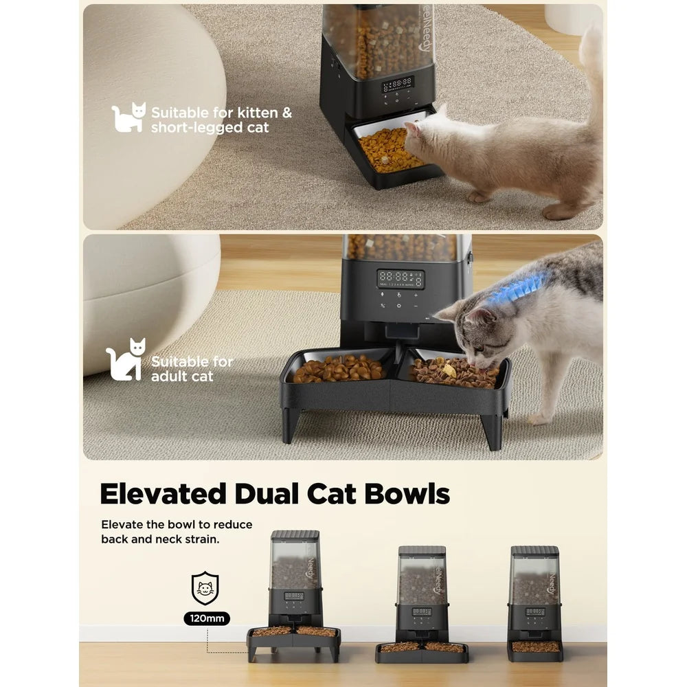 XMSJ Automatic Cat Feeder Timed Dispenser With 2 Bowls
