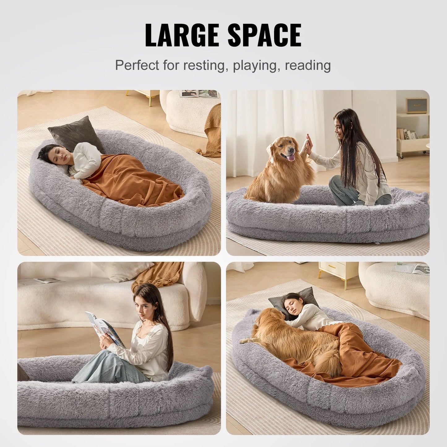 Guangdong CN Human Dog Bed Corduroy Velvet Washable