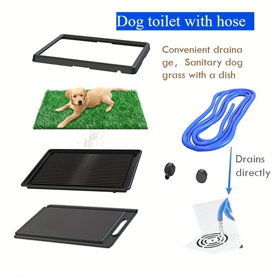 Hign-concerned Portable Drainage Dog Toilet With Turf Mat