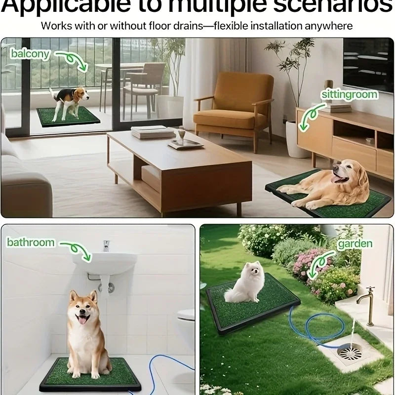 Hign-concerned Portable Drainage Dog Toilet With Turf Mat