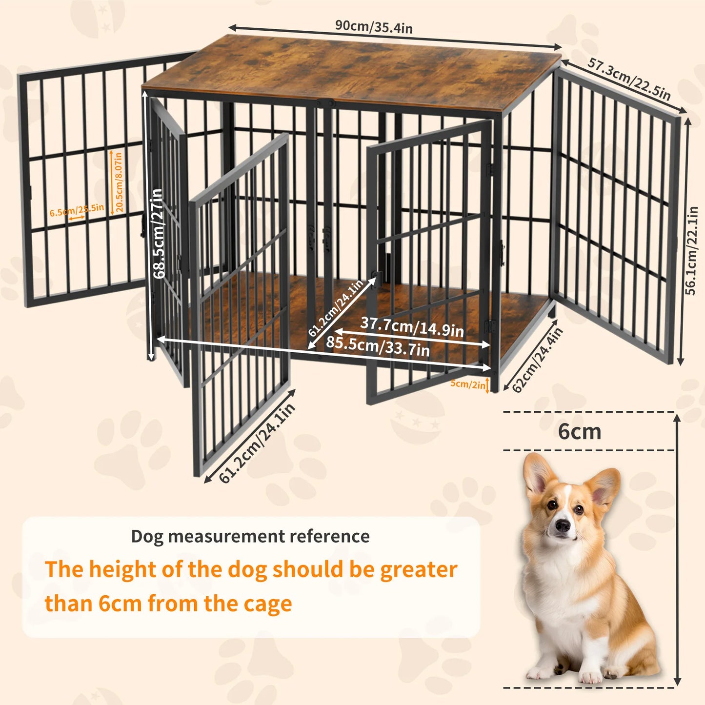 Bingopaw Heavy Duty Dog House End Table Kennel Crate