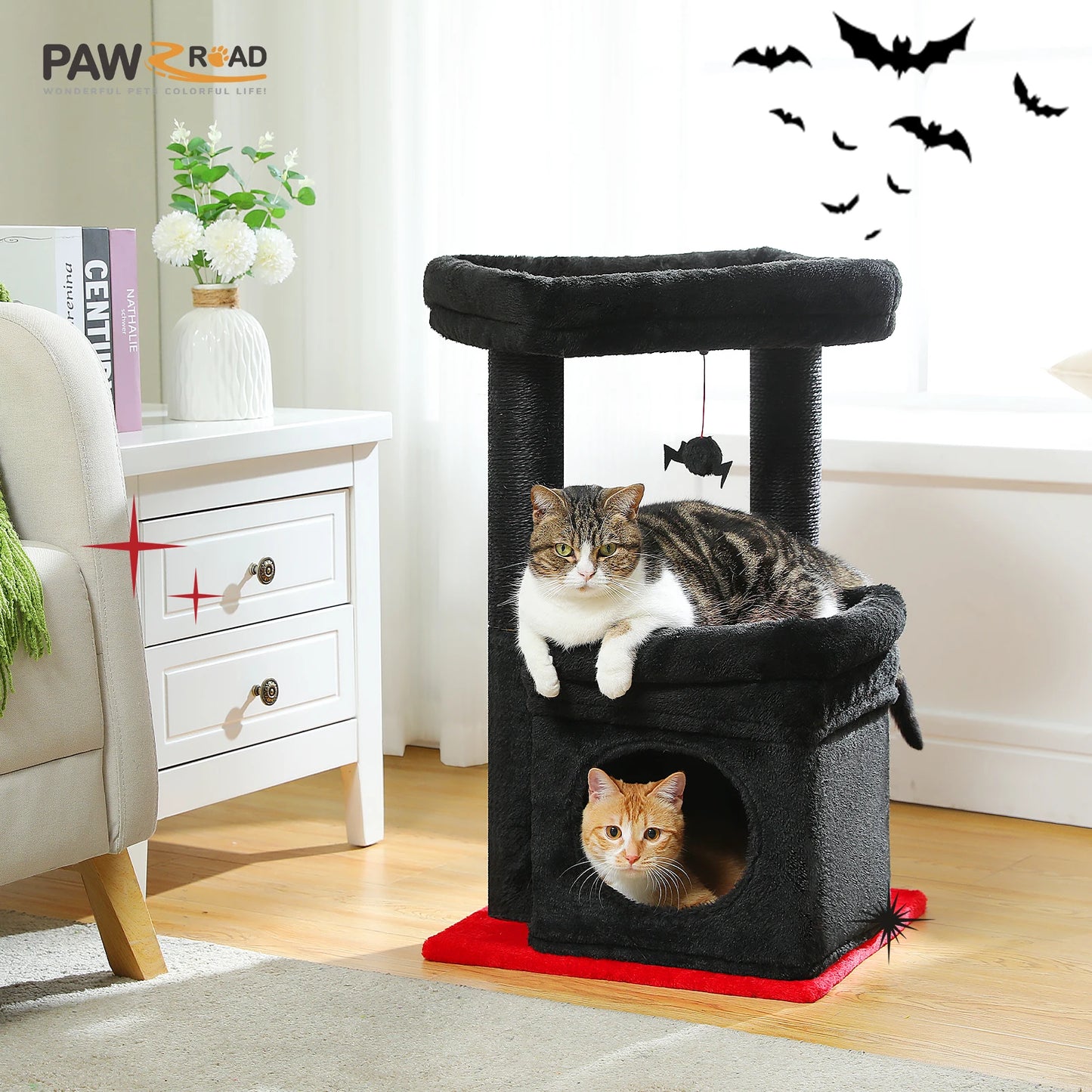 PEQULTICN Cat Tree Tower With Cozy Condo And Perch For Cats