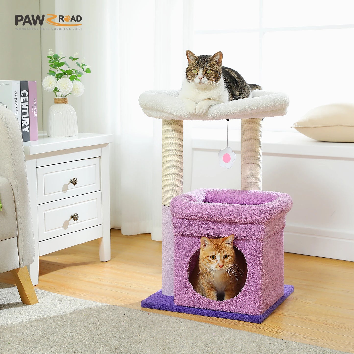 PEQULTICN Cat Tree Tower With Cozy Condo And Perch For Cats