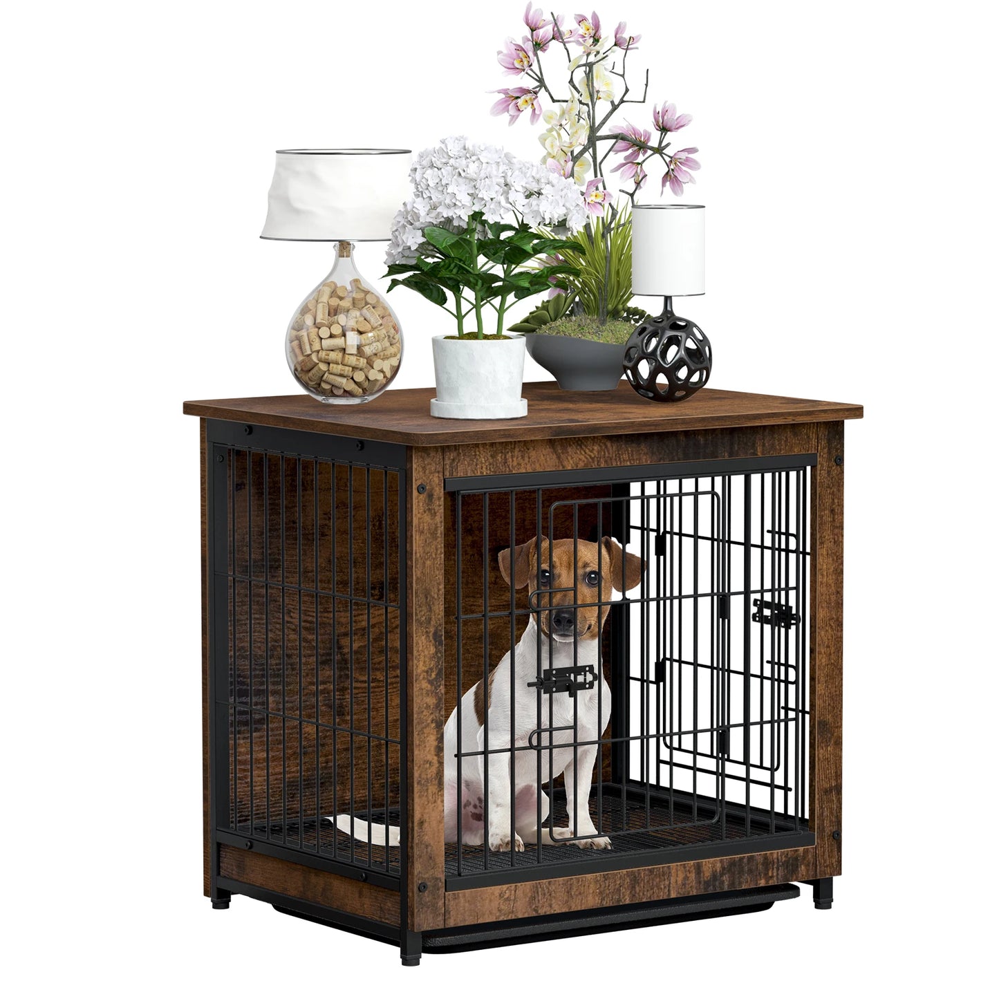 BINGOPAW Dog Cage End Table Kennel Crate Indoor Wood