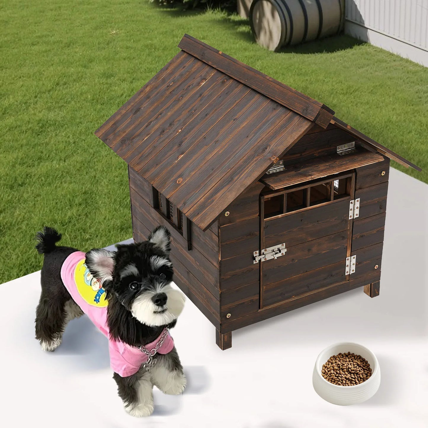 Hign Concerned Water Resistant Wooden Dog House With Window