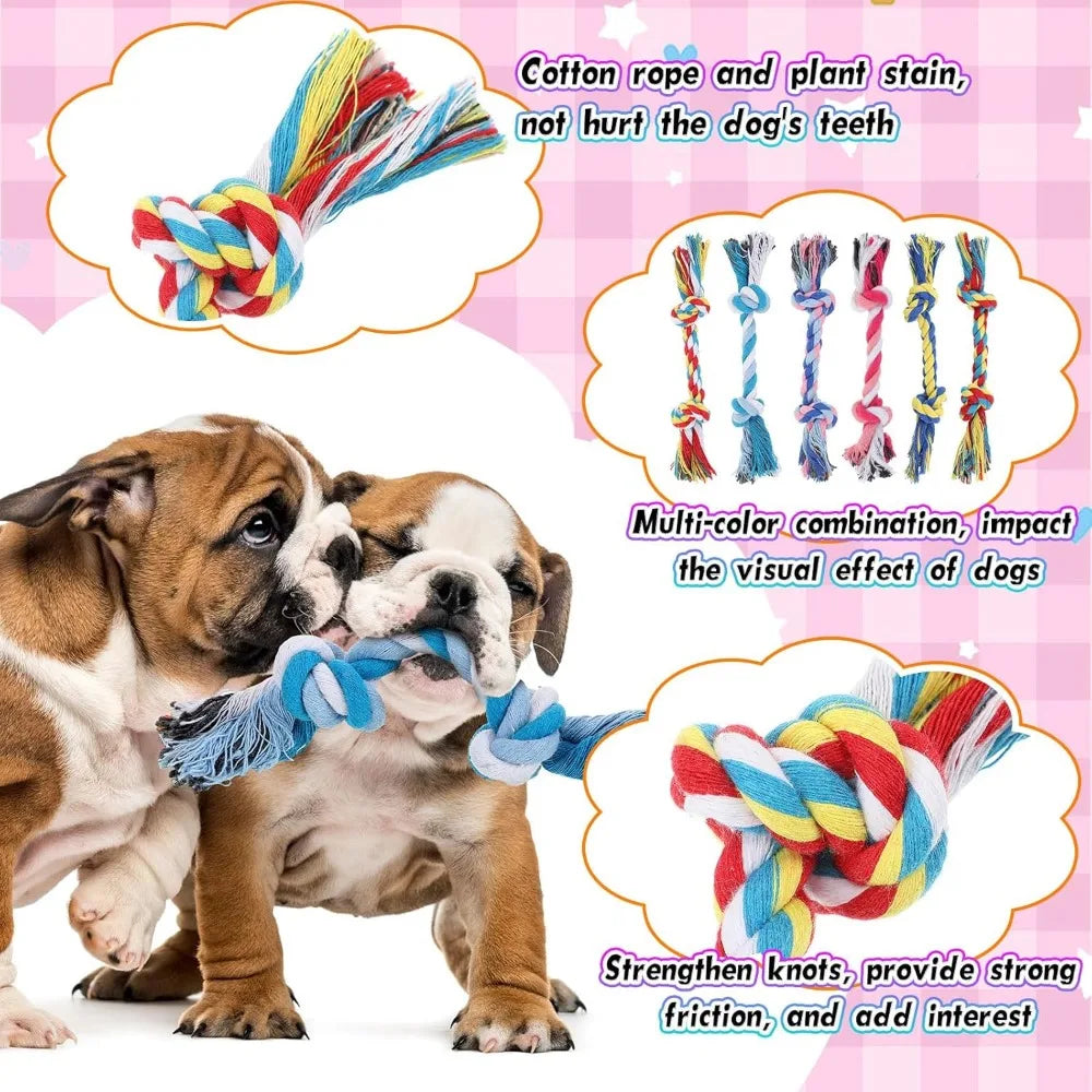 Syhood 48 Pcs Dog Toys Bulk Chew Ropes Tug Of War Aggressive