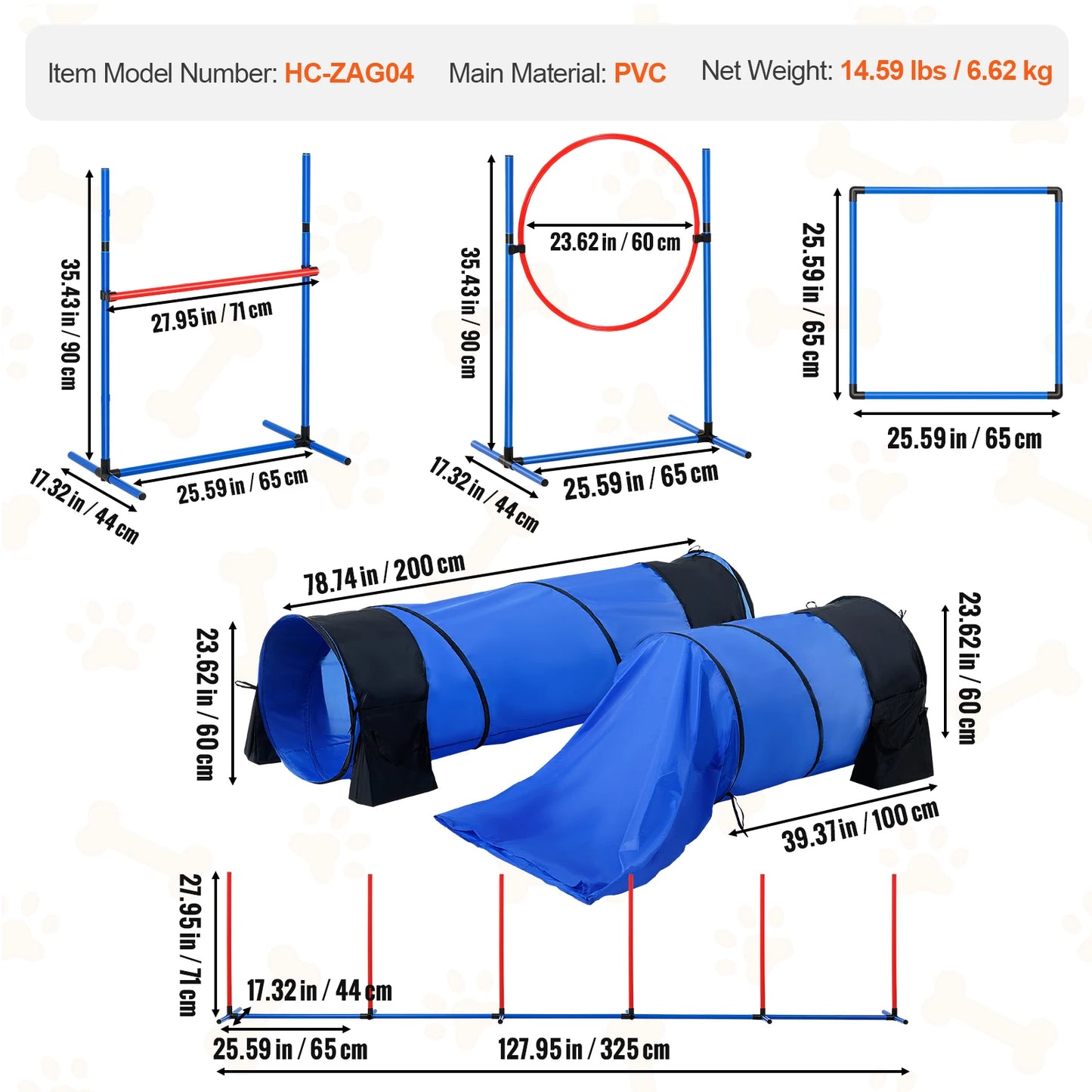 SucceBuy Dog Agility Equipment 4 Piece Hurdle Set Kit