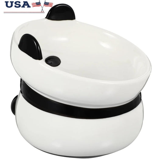 XMSJ Ceramic Pet Feeder Bowl Elevated Design Easy Clean