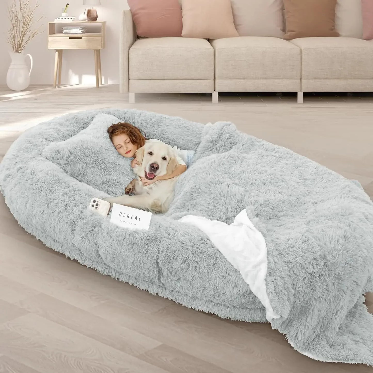 XMSJHignconcerned Human Dog Bed Memory Foam Oversize Comfort