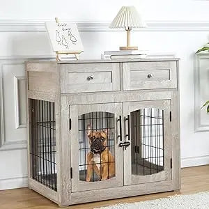 Hign Concerned Dog Crate Furniture With Cushion Table