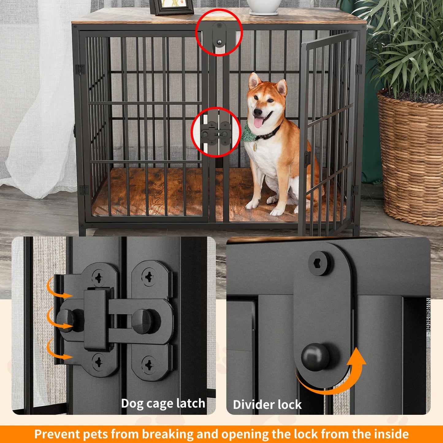 BINGOPAWH Heavy Duty Dog House End Table With Four Doors