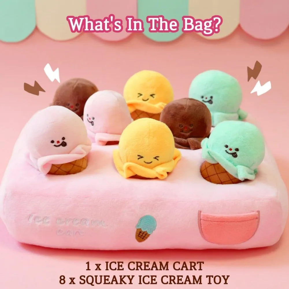 Hign-concerned Enrichment Dog Puzzle Snuffle Mat Ice Cream Cart