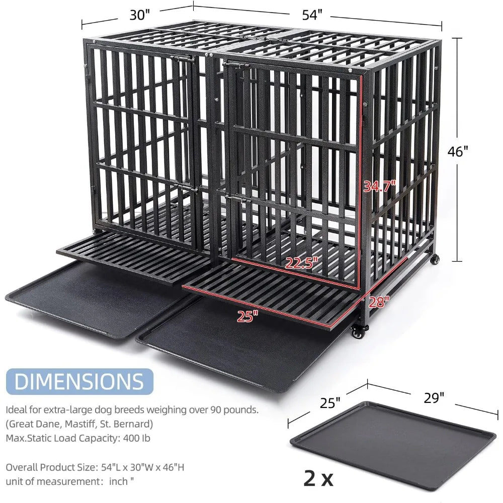 SHUSHIM Heavy Duty Indestructible EscapeProof Dog Crate