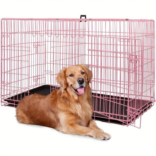 Luck And Rays Folding Wire Kennel Heavy Duty Dog Crate