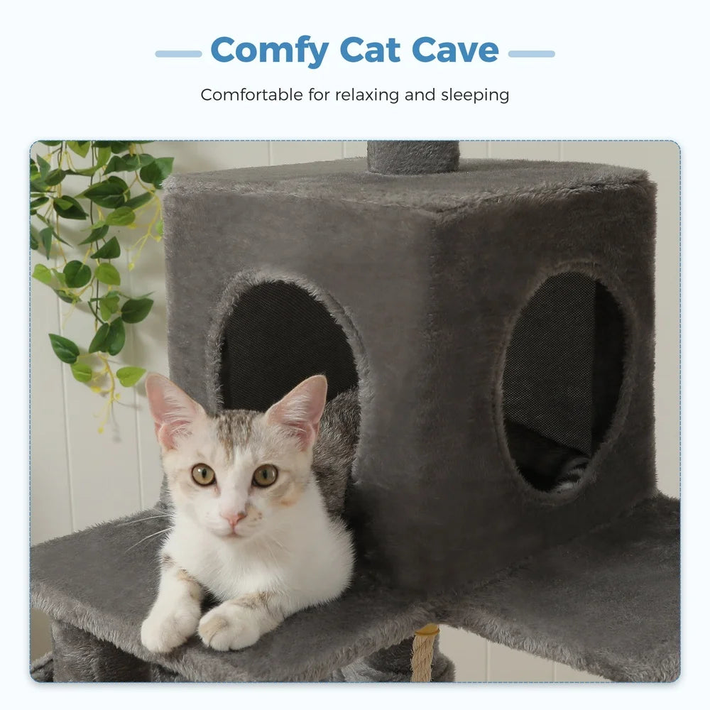 DUTRIEUX Cat Tree With Condo Hammock Scratching Posts