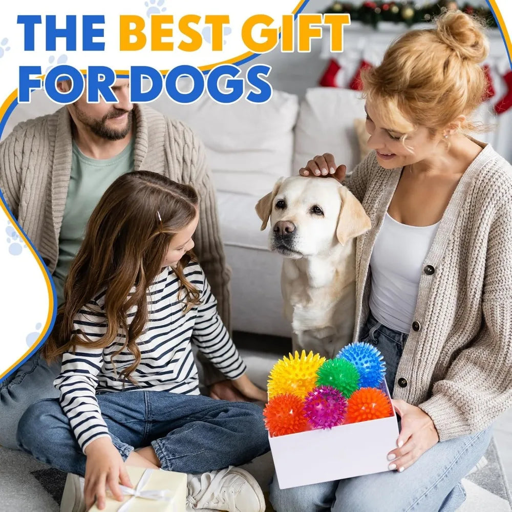 Hign Concerned 50 Pack Squeaky Spiky Dog Toys for Chewers