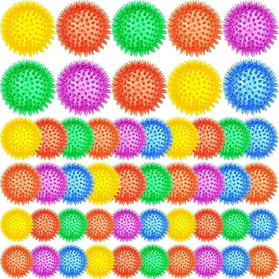 Hign Concerned 50 Pack Squeaky Spiky Dog Toys for Chewers