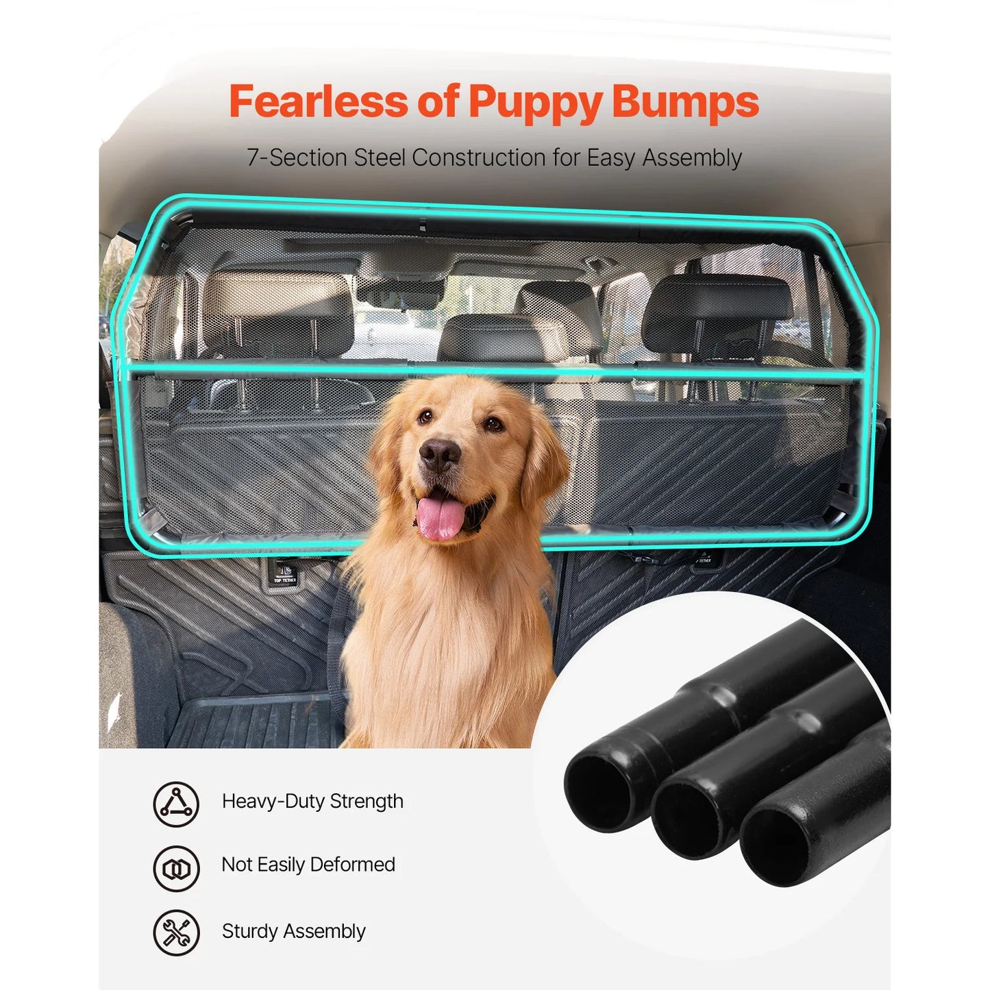 SucceBuy Dog Car Barrier See Through Net Mesh Universal Fit