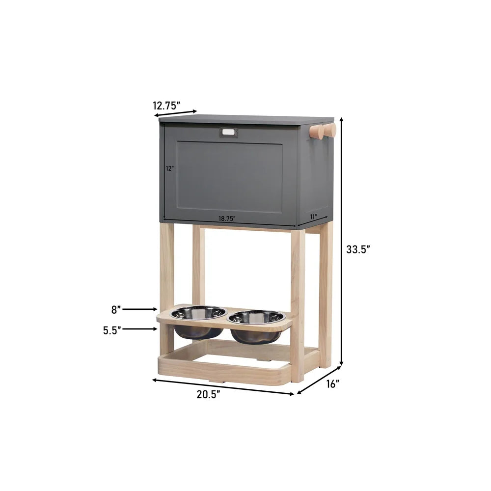 XMSJ Scandinavian Style Elevated Pet Feeder Station