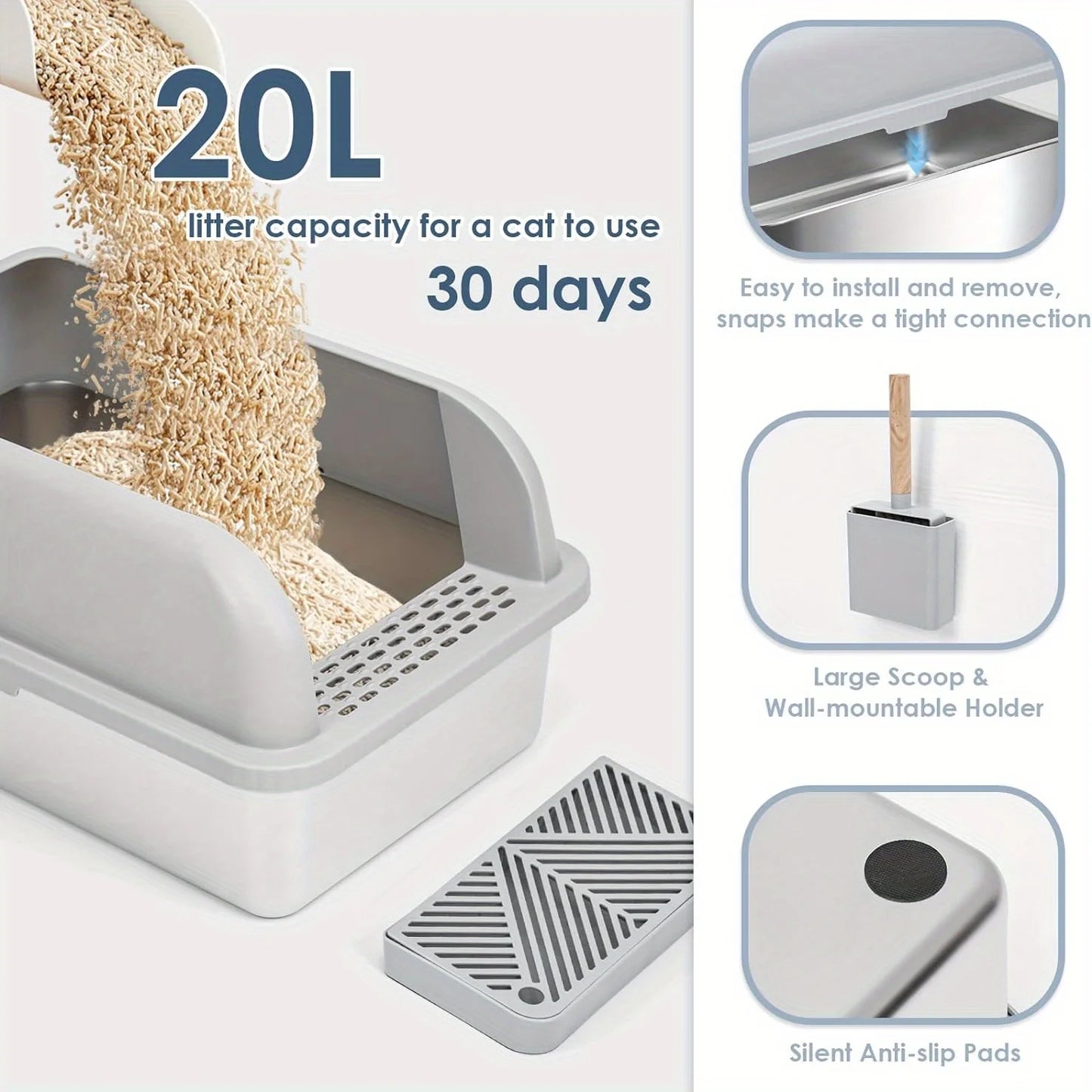 Feature Self Cleaning Cat Litter Box With Foot Pedal Odor