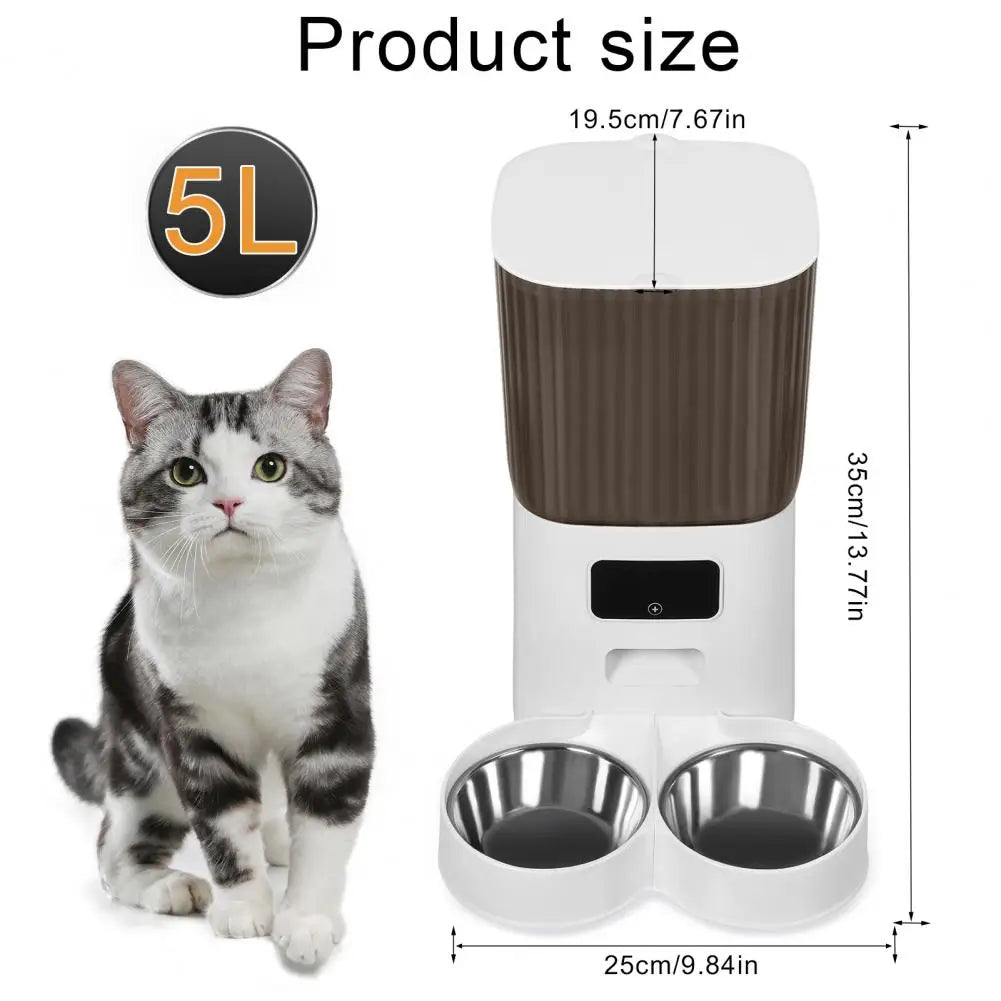 Luck And Rays Pet Supplies Smart Pet Feeder With Dual Bowls
