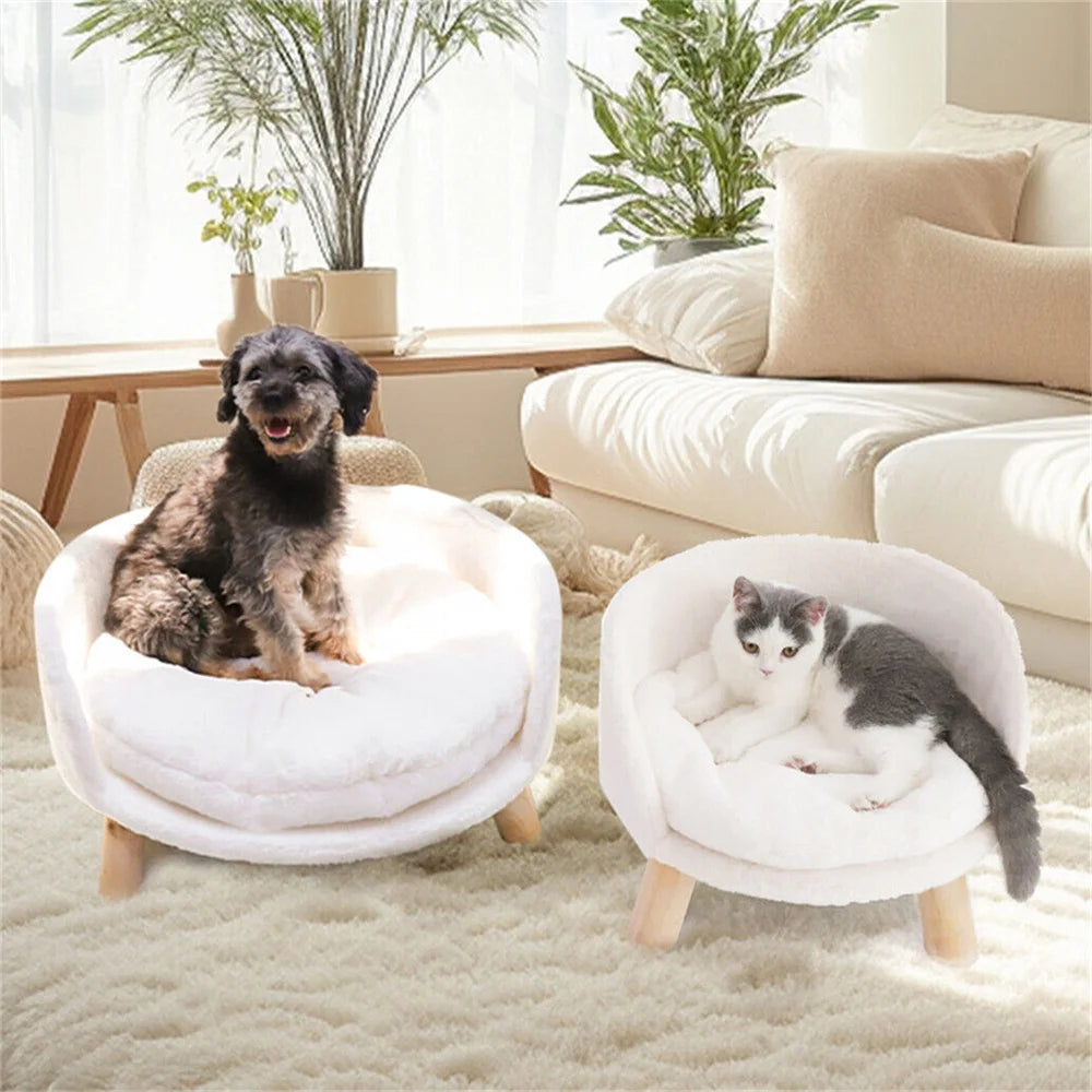 BORWARTCN Ultra Soft Elevated Pet Sofa Bed With Cushion