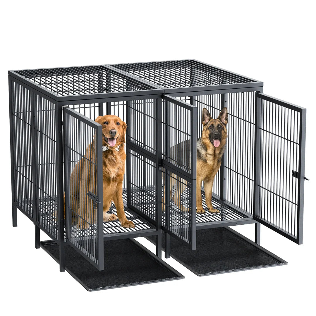 Hignconcerned 2 In 1 Heavy Duty Metal Dog Cage Divider