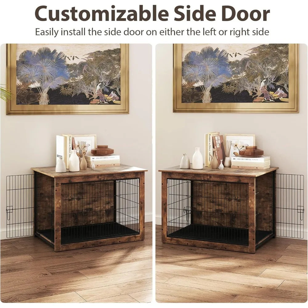 Hign Concerned Dog Crate Furniture With Cushion Doors