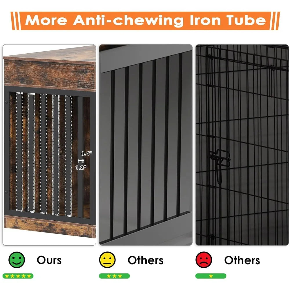 Masterpiece Farmhouse 2-In-1 Dog Crate With Drawers