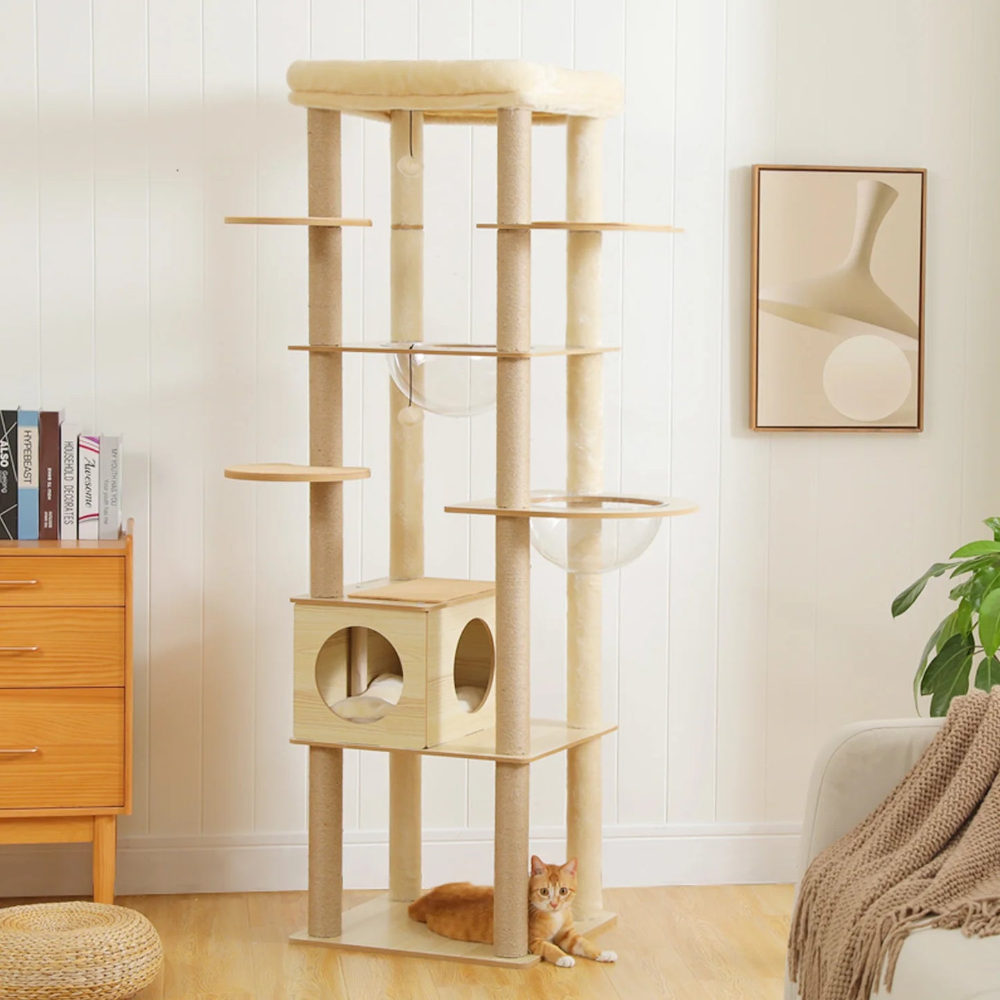 PAWZ Road Multi Level Cat Tree Indoor Wood Tower Scratcher