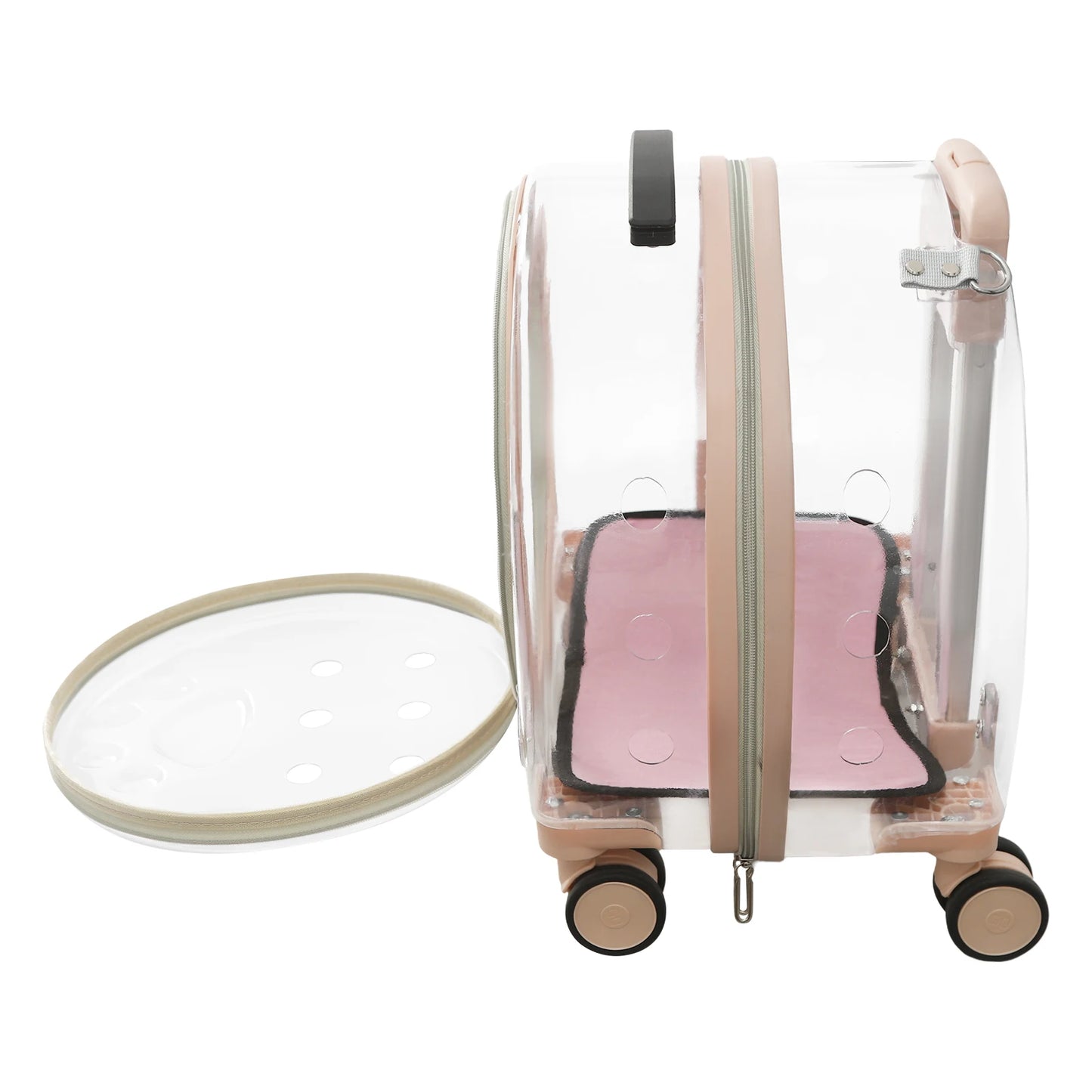 Breed Breathable Cat Carrier With Rolling Wheels For Cats