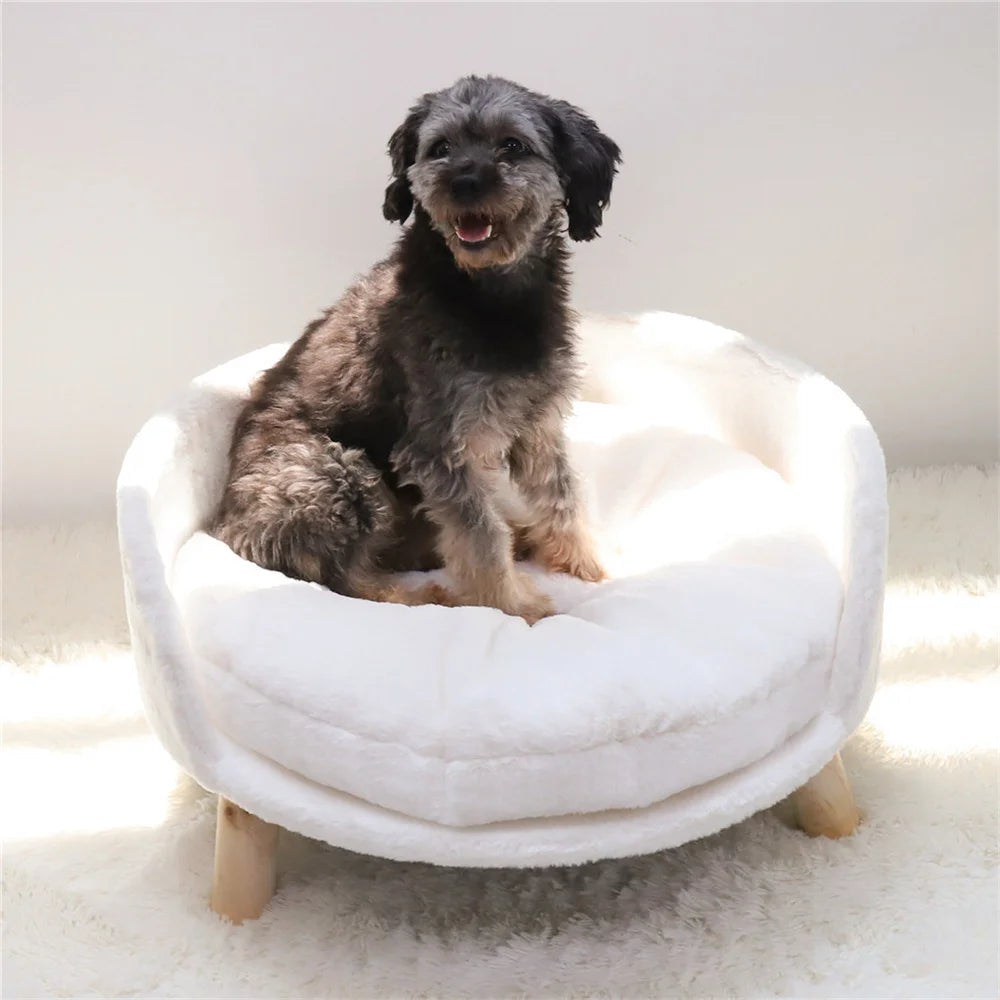 BORWARTCN Ultra Soft Elevated Pet Sofa Bed With Cushion