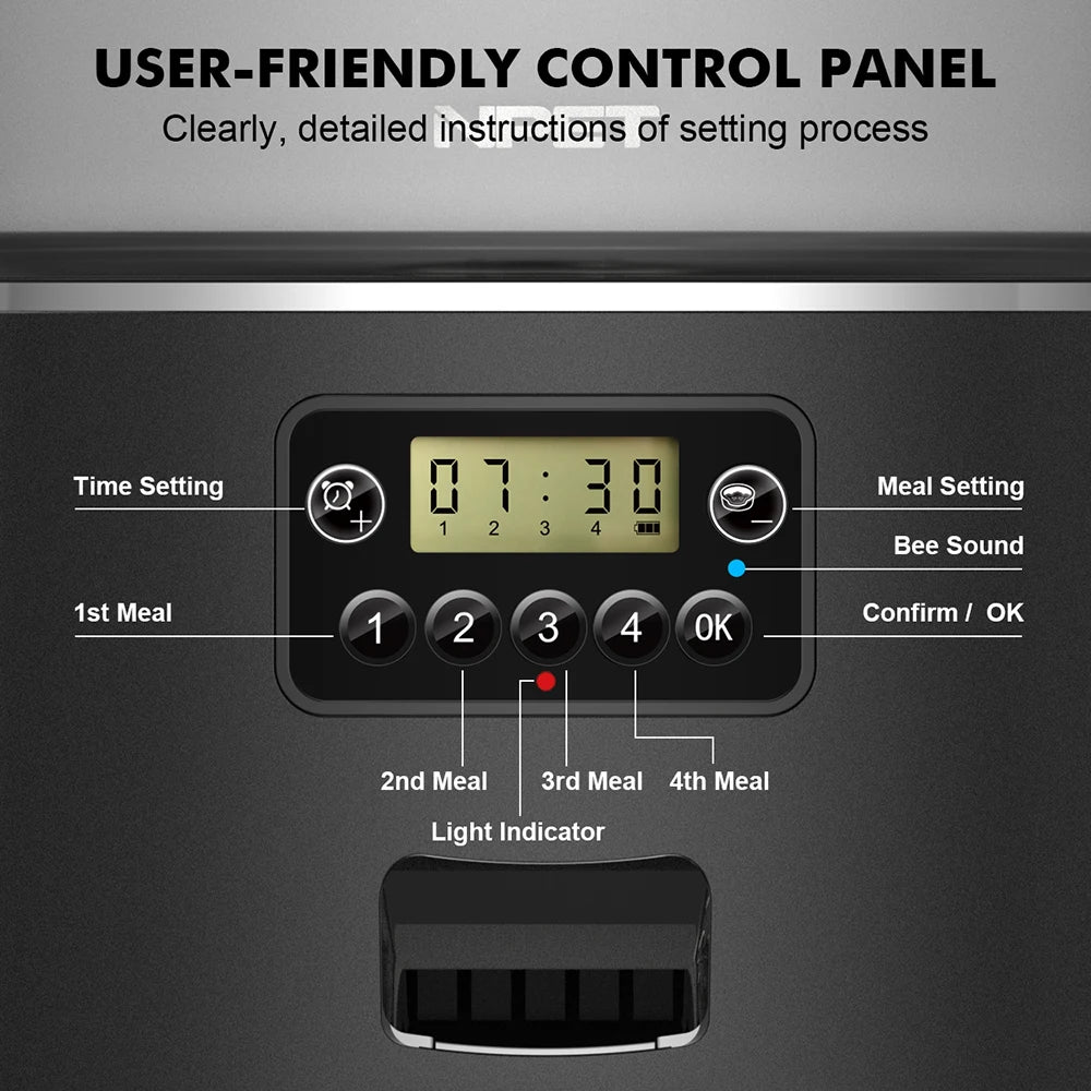 NPET Automatic Smart Pet Feeder With Stainless Steel Bowl