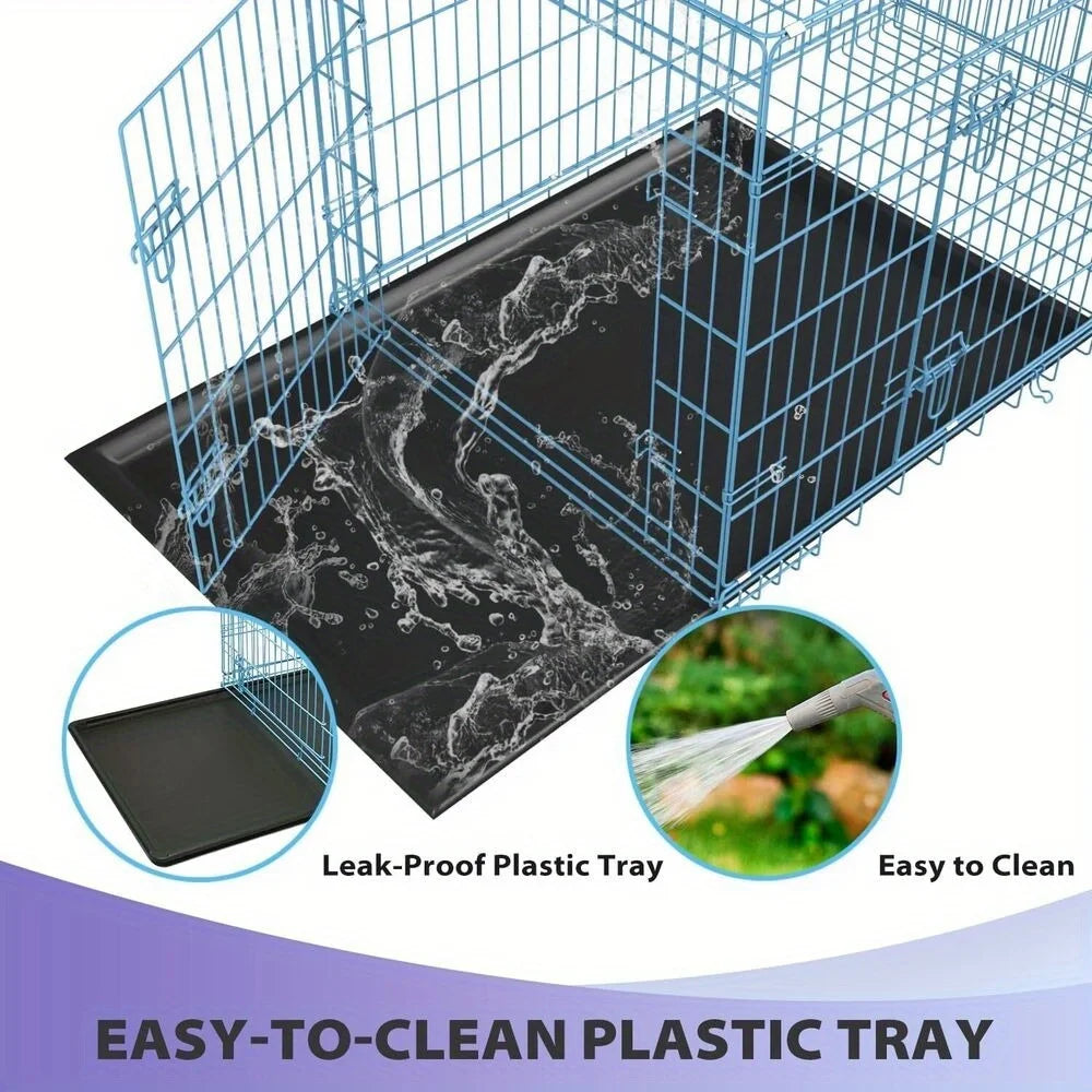 Luck And Rays Folding Wire Kennel Heavy Duty Dog Crate