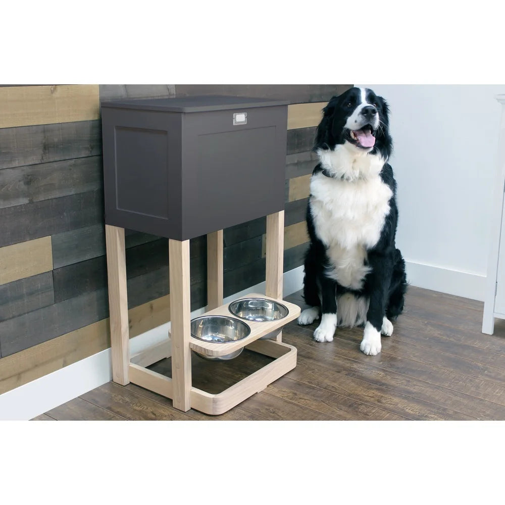 XMSJ Scandinavian Style Elevated Pet Feeder Station