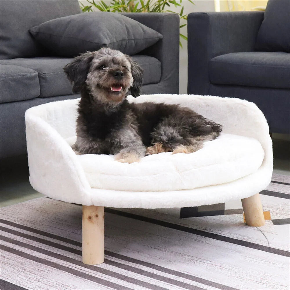BORWARTCN Ultra Soft Elevated Pet Sofa Bed With Cushion