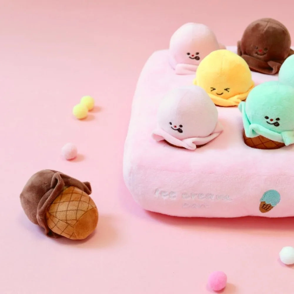 Hign-concerned Enrichment Dog Puzzle Snuffle Mat Ice Cream Cart