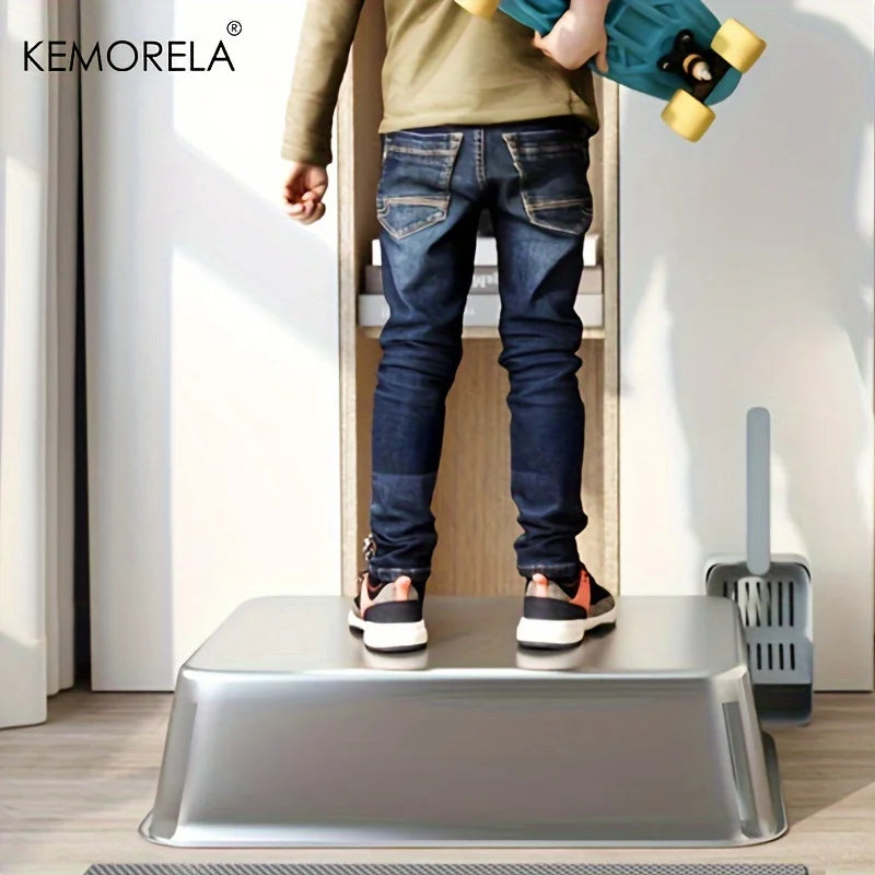 Feature Stainless Steel Cat Litter Box With Mat Lid Spade