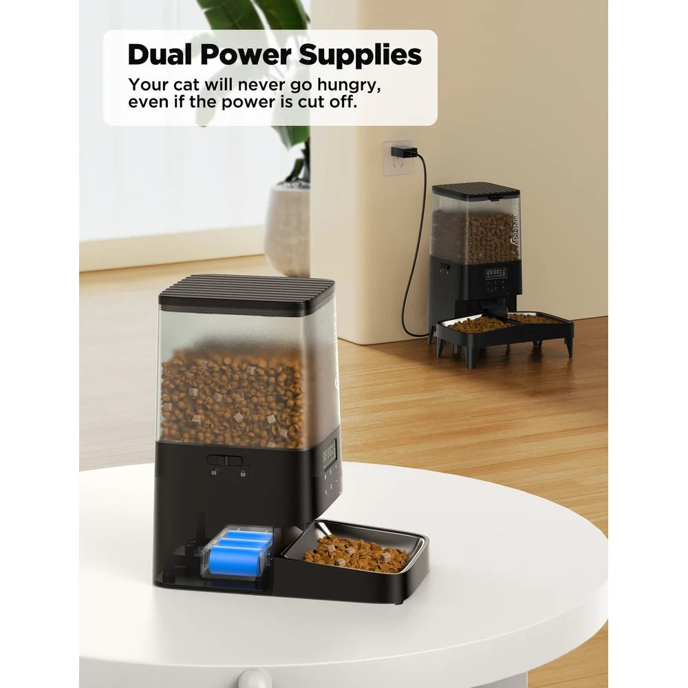 XMSJ Automatic Cat Feeder Timed Dispenser With 2 Bowls