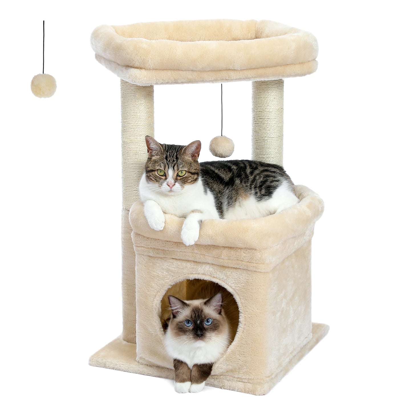 PEQULTICN Cat Tree Tower With Cozy Condo And Perch For Cats