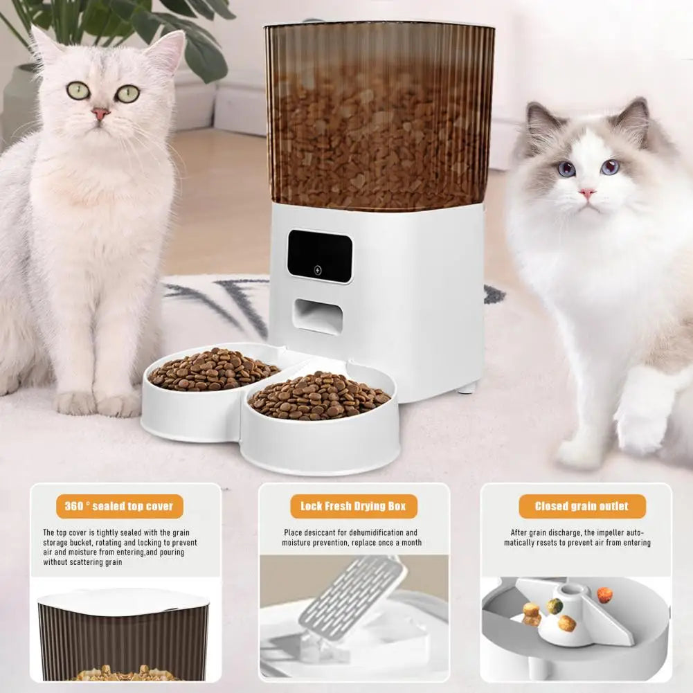 Luck And Rays Pet Supplies Smart Pet Feeder With Dual Bowls