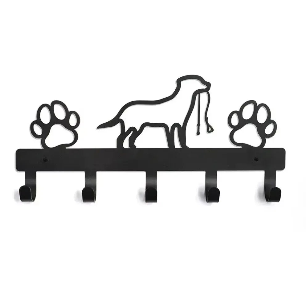 HELLOYOUNG Metal Paw Dog Hanger 5 Hook Wall Rack Organizer