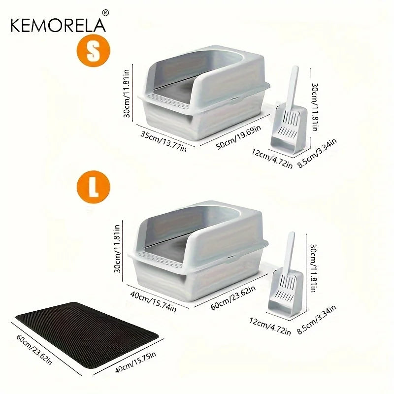 Feature Stainless Steel Cat Litter Box With Mat Lid Spade