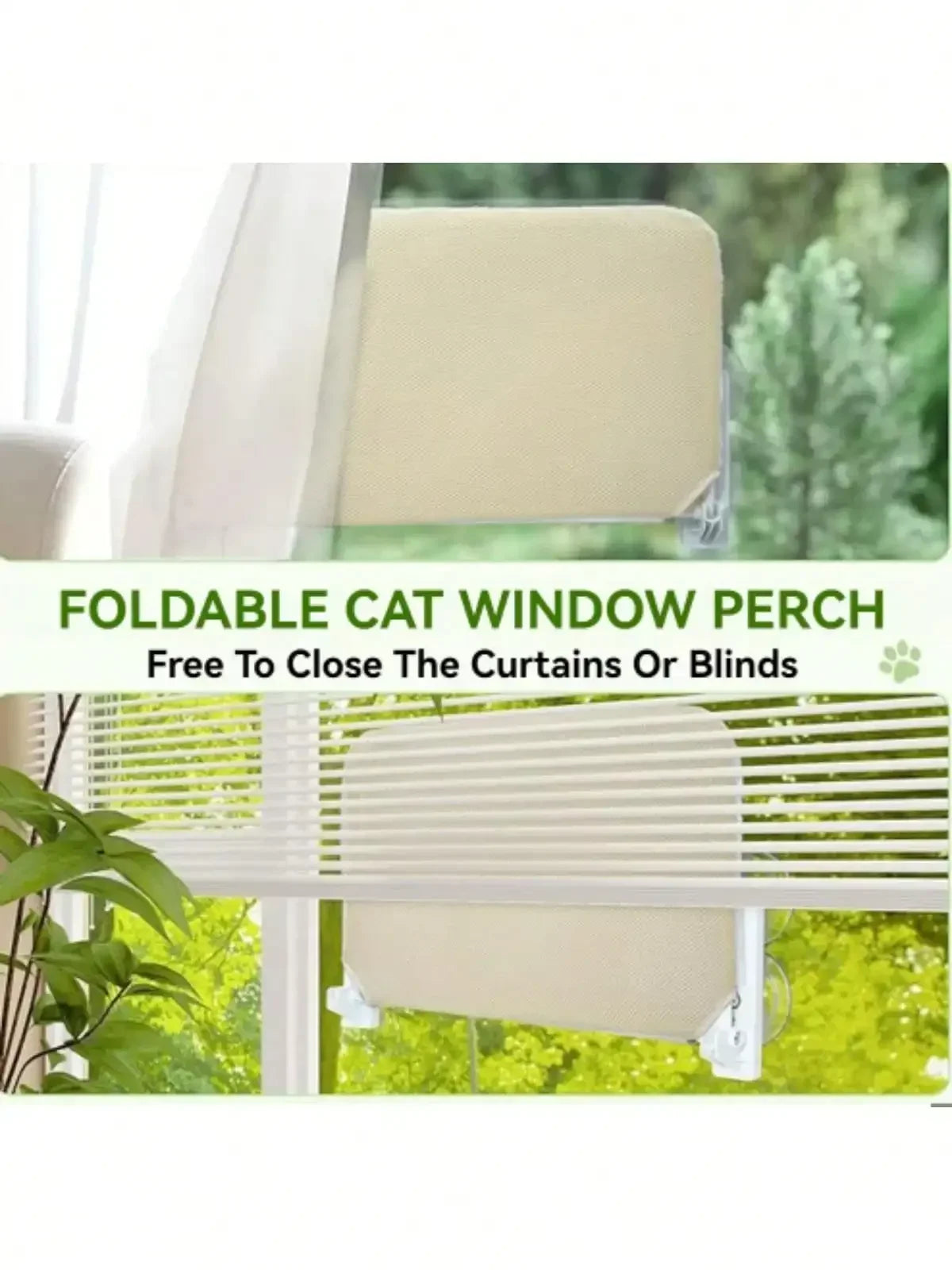 Cordless CN Cat Window Perch Metal Frame Suction Cups Cover