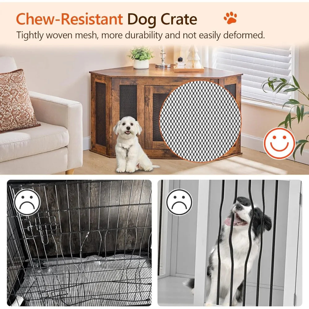 Hign-concerned Corner Dog Crate Furniture End Table Kennel