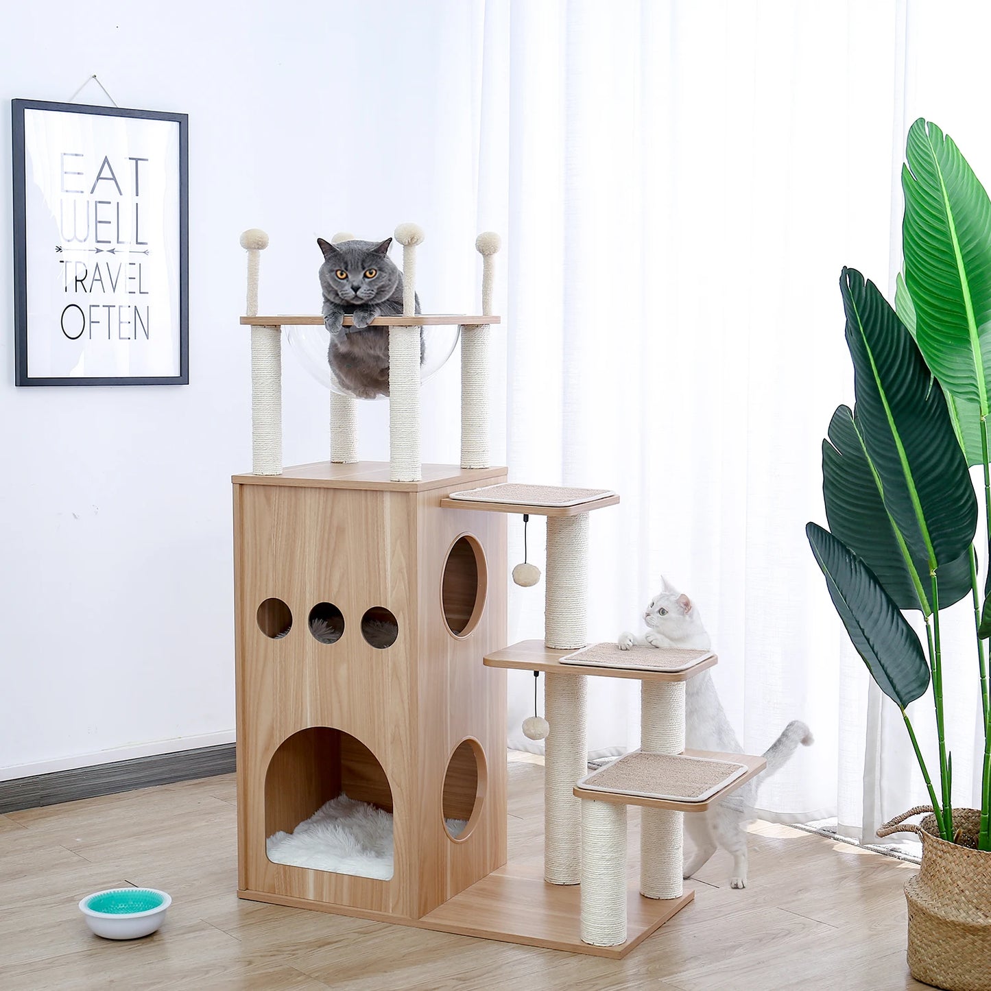 PAWZ Road Multi Level Cat Tree Indoor Wood Tower Scratcher