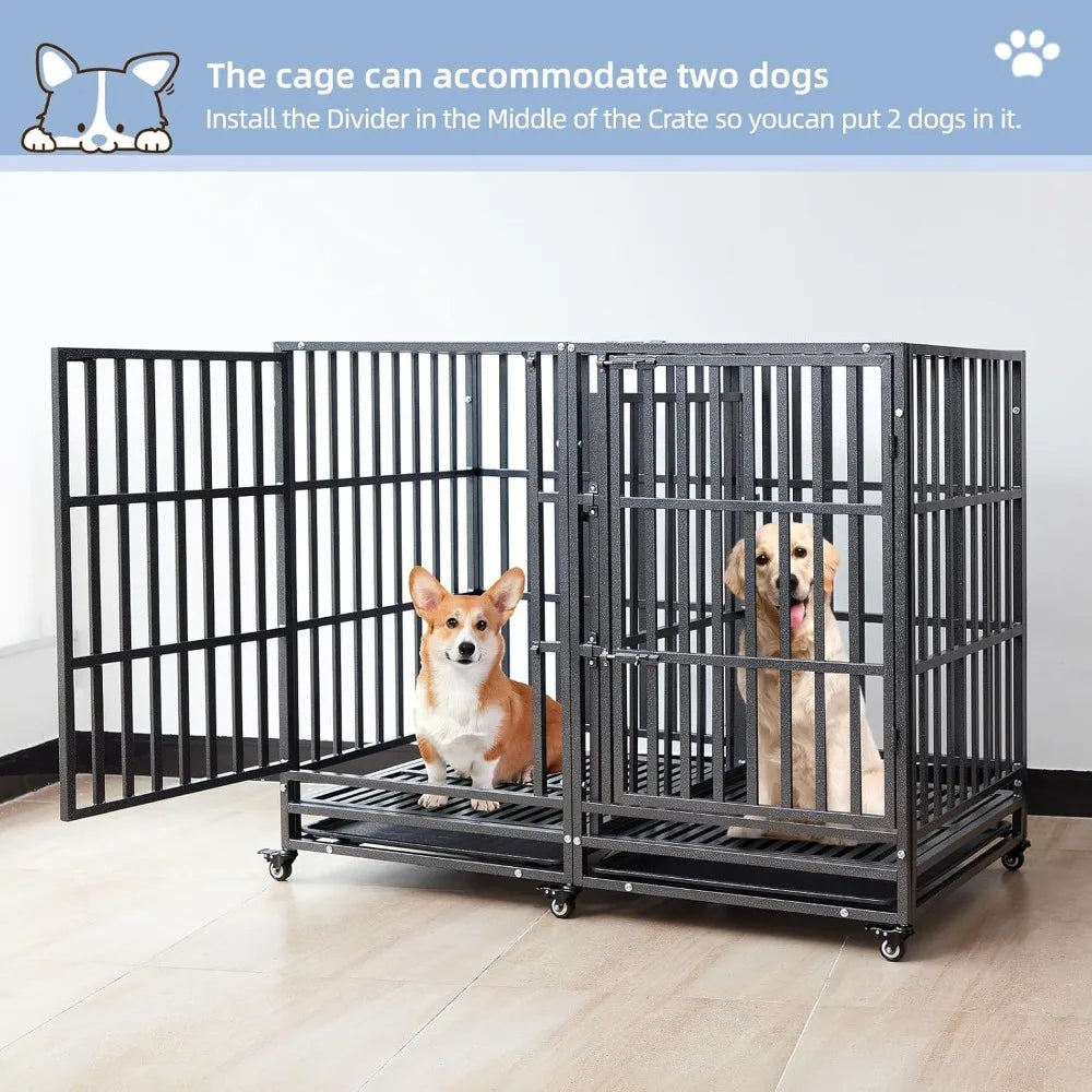 SHUSHIM Heavy Duty Indestructible EscapeProof Dog Crate