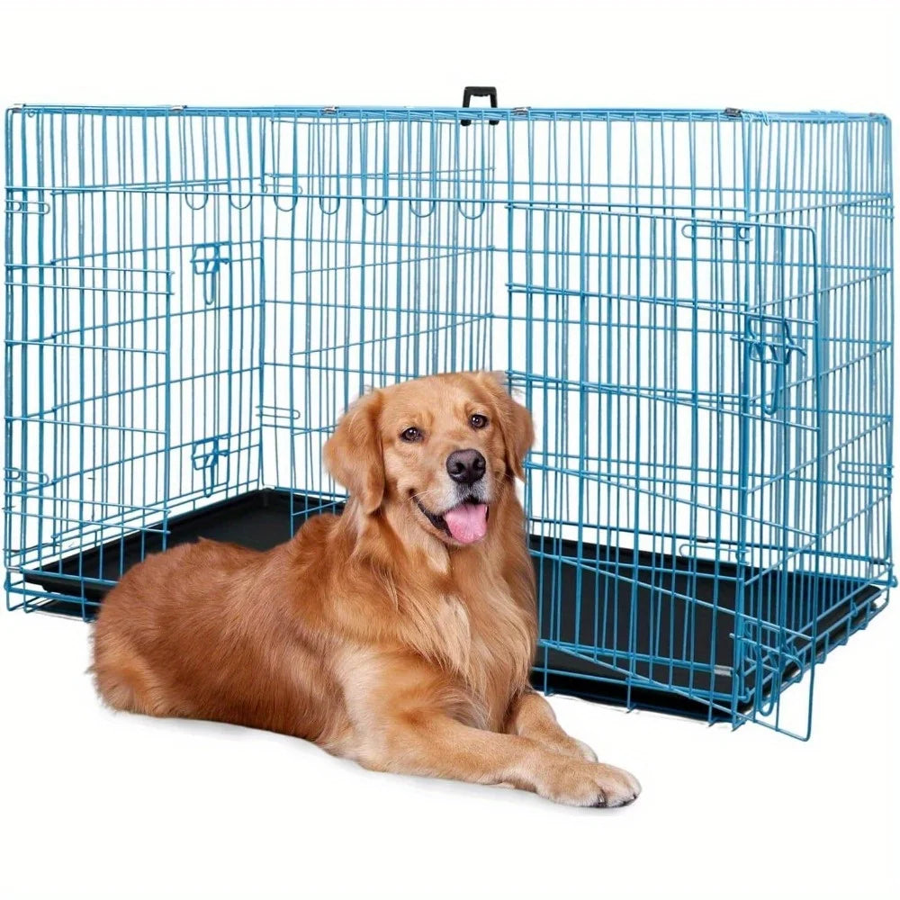 Luck And Rays Folding Wire Kennel Heavy Duty Dog Crate